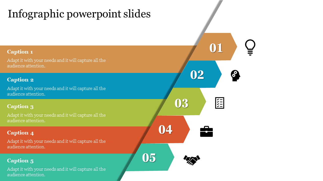 Our Predesigned Infographic PowerPoint Slides In Arrow Model